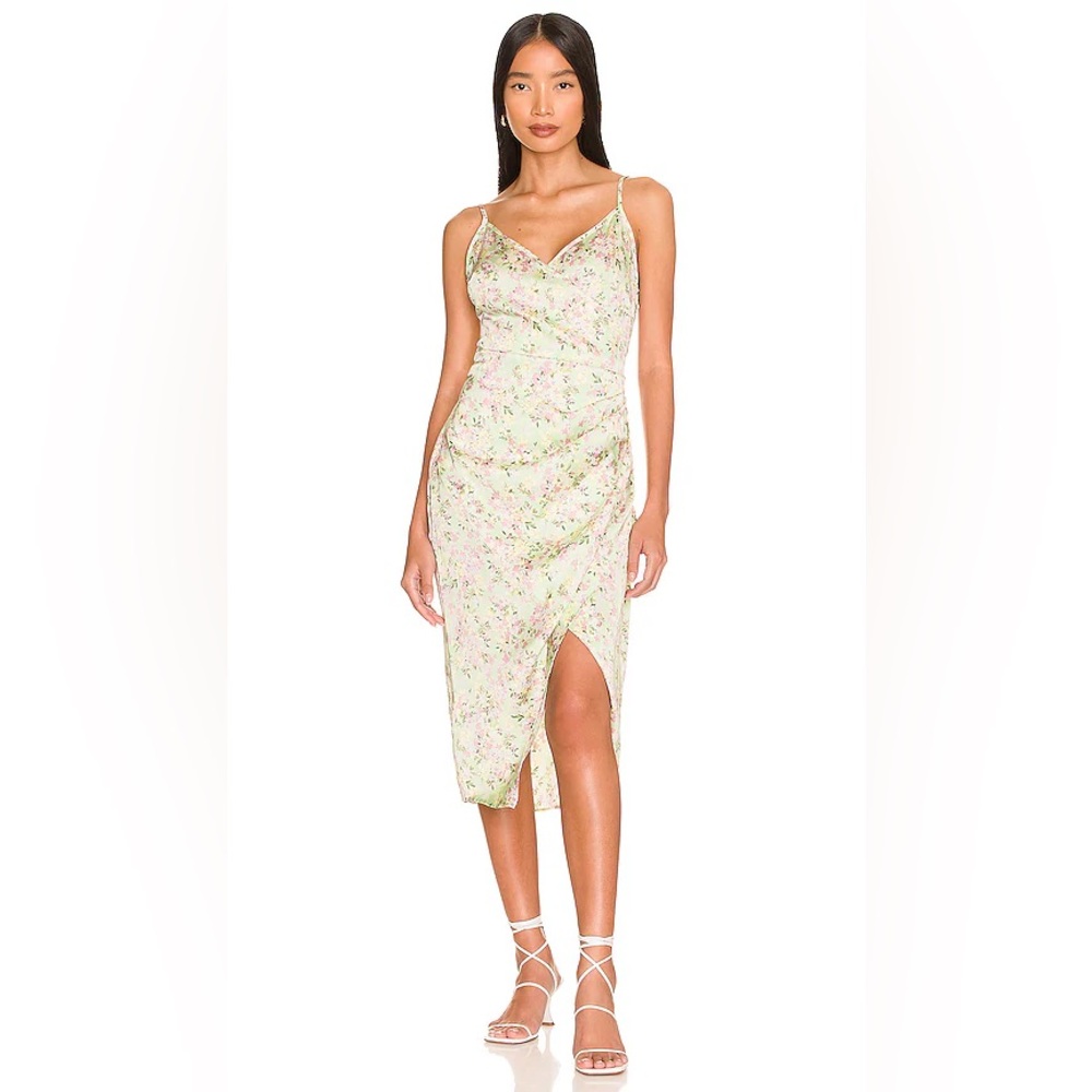 BCBGeneration Pastel Mint Green Slip Floral Dress Size XS